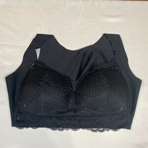 Comfit Black Full-Coverage Lace Bra with Wide Straps 50 Viscose Black